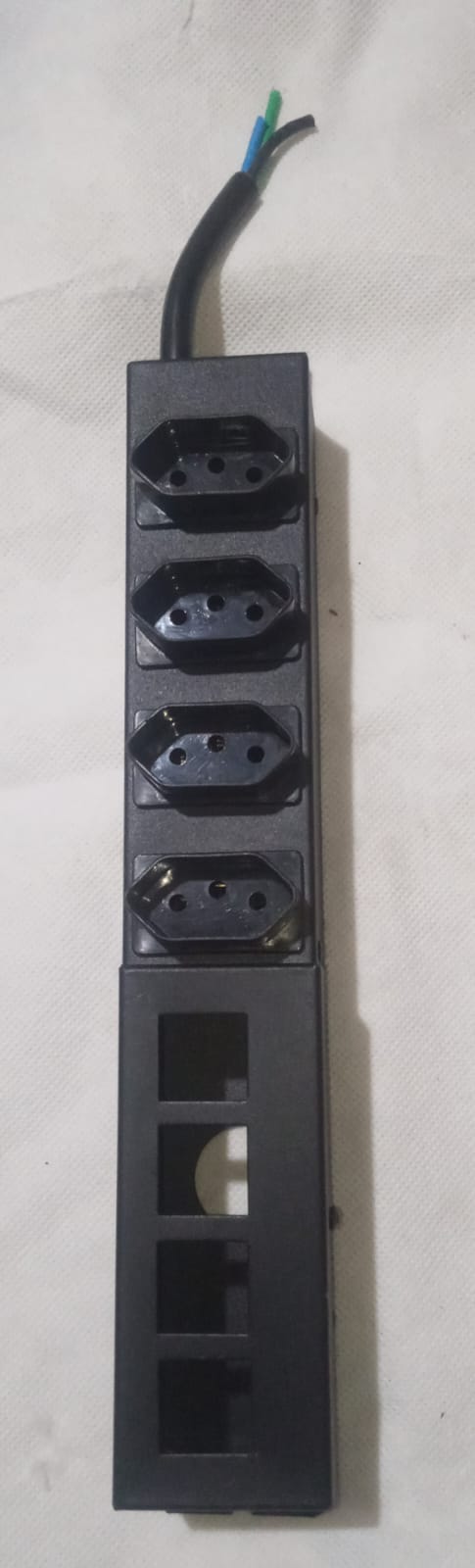 Regua Caixa Tomada Mesa Reuniao Rede Keystone Hdmi Usb Dados Preto - Image 2